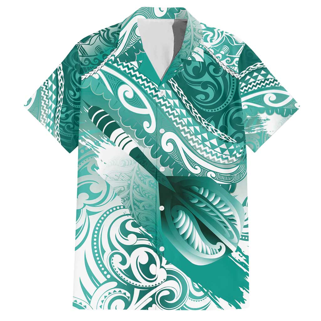 Personalised New Zealand Aotearoa Darts Masters Hawaiian Shirt Maori Art Tattoo with Tribal Dart Symbol Teal Color LT03 Teal - Polynesian Pride