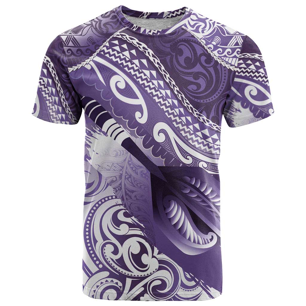 Personalised New Zealand Aotearoa Darts Masters T Shirt Maori Art Tattoo with Tribal Dart Symbol Purple LT03 Purple - Polynesian Pride