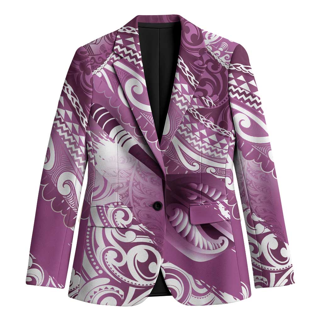Personalised New Zealand Aotearoa Darts Masters Blazer Maori Art Tattoo with Tribal Dart Symbol Pink LT03 Unisex Pink - Polynesian Pride