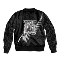 New Zealand World Cup 2023 Bomber Jacket Aotearoa Champion Rugby with Silver Fern Maori Ethnic Pattern LT03 - Polynesian Pride