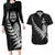 New Zealand World Cup 2023 Couples Matching Long Sleeve Bodycon Dress and Hawaiian Shirt Aotearoa Champion Rugby with Silver Fern Maori Ethnic Pattern LT03 Black - Polynesian Pride