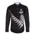 New Zealand World Cup 2023 Long Sleeve Button Shirt Aotearoa Champion Rugby with Silver Fern Maori Ethnic Pattern LT03 Unisex Black - Polynesian Pride