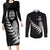 Custom New Zealand World Cup 2023 Couples Matching Long Sleeve Bodycon Dress and Long Sleeve Button Shirt Aotearoa Champion Rugby with Silver Fern Maori Ethnic Pattern LT03 Black - Polynesian Pride