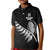 Custom New Zealand World Cup 2023 Kid Polo Shirt Aotearoa Champion Rugby with Silver Fern Maori Ethnic Pattern LT03 Kid Black - Polynesian Pride