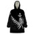 Custom New Zealand World Cup 2023 Wearable Blanket Hoodie Aotearoa Champion Rugby with Silver Fern Maori Ethnic Pattern LT03 One Size Black - Polynesian Pride