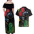 New Zealand Tui Couples Matching Off Shoulder Maxi Dress and Hawaiian Shirt Guardians of the Hei Tiki - Maori Art and Plants