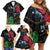 New Zealand Tui Family Matching Off Shoulder Short Dress and Hawaiian Shirt Guardians of the Hei Tiki - Maori Art and Plants