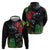 New Zealand Tui Hoodie Guardians of the Hei Tiki - Maori Art and Plants