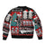 New Zealand Christmas Sleeve Zip Bomber Jacket Maori Christmas Spirit - Meri Kirihimete