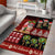 Hawaiian Christmas Area Rug - Mele Kalikimaka Island Holiday Vibes - Black Red