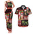 Hawaiian Christmas Couples Matching Tank Maxi Dress and Hawaiian Shirt - Mele Kalikimaka Island Holiday Vibes - Black Red