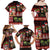 Hawaiian Christmas Family Matching Off Shoulder Maxi Dress and Hawaiian Shirt - Mele Kalikimaka Island Holiday Vibes - Black Red