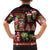 Hawaiian Christmas Family Matching Puletasi and Hawaiian Shirt - Mele Kalikimaka Island Holiday Vibes - Black Red