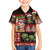 Hawaiian Christmas Family Matching Puletasi and Hawaiian Shirt - Mele Kalikimaka Island Holiday Vibes - Black Red