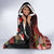 Hawaiian Christmas Hooded Blanket - Mele Kalikimaka Island Holiday Vibes - Black Red