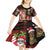 Hawaiian Christmas Kid Short Sleeve Dress - Mele Kalikimaka Island Holiday Vibes - Black Red