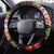 Hawaiian Christmas Steering Wheel Cover - Mele Kalikimaka Island Holiday Vibes - Black Red