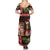 Hawaiian Christmas Summer Maxi Dress - Mele Kalikimaka Island Holiday Vibes - Black Red