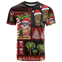 Hawaiian Christmas T Shirt - Mele Kalikimaka Island Holiday Vibes - Black Red LT03 Black - Red - Polynesian Pride