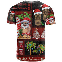 Hawaiian Christmas T Shirt - Mele Kalikimaka Island Holiday Vibes - Black Red LT03 - Polynesian Pride
