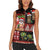 Hawaiian Christmas Women Sleeveless Polo Shirt - Mele Kalikimaka Island Holiday Vibes - Black Red