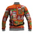 Hawaiian Christmas Baseball Jacket - Mele Kalikimaka Island Holiday Vibes - Red Orange