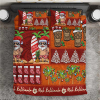Hawaiian Christmas Bedding Set - Mele Kalikimaka Island Holiday Vibes - Red Orange LT03 Red - Orange - Polynesian Pride
