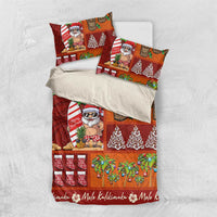 Hawaiian Christmas Bedding Set - Mele Kalikimaka Island Holiday Vibes - Red Orange LT03 US Twin 172cm x 218cm Red - Orange - Polynesian Pride