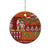 Hawaiian Christmas Ceramic Ornament - Mele Kalikimaka Island Holiday Vibes - Red Orange