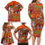 Hawaiian Christmas Family Matching Long Sleeve Bodycon Dress and Hawaiian Shirt - Mele Kalikimaka Island Holiday Vibes - Red Orange