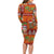 Hawaiian Christmas Family Matching Long Sleeve Bodycon Dress and Hawaiian Shirt - Mele Kalikimaka Island Holiday Vibes - Red Orange