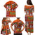 Hawaiian Christmas Family Matching Puletasi and Hawaiian Shirt - Mele Kalikimaka Island Holiday Vibes - Red Orange