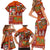 Hawaiian Christmas Family Matching Short Sleeve Bodycon Dress and Hawaiian Shirt - Mele Kalikimaka Island Holiday Vibes - Red Orange