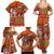 Hawaiian Christmas Family Matching Summer Maxi Dress and Hawaiian Shirt - Mele Kalikimaka Island Holiday Vibes - Red Orange