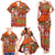 Hawaiian Christmas Family Matching Tank Maxi Dress and Hawaiian Shirt - Mele Kalikimaka Island Holiday Vibes - Red Orange