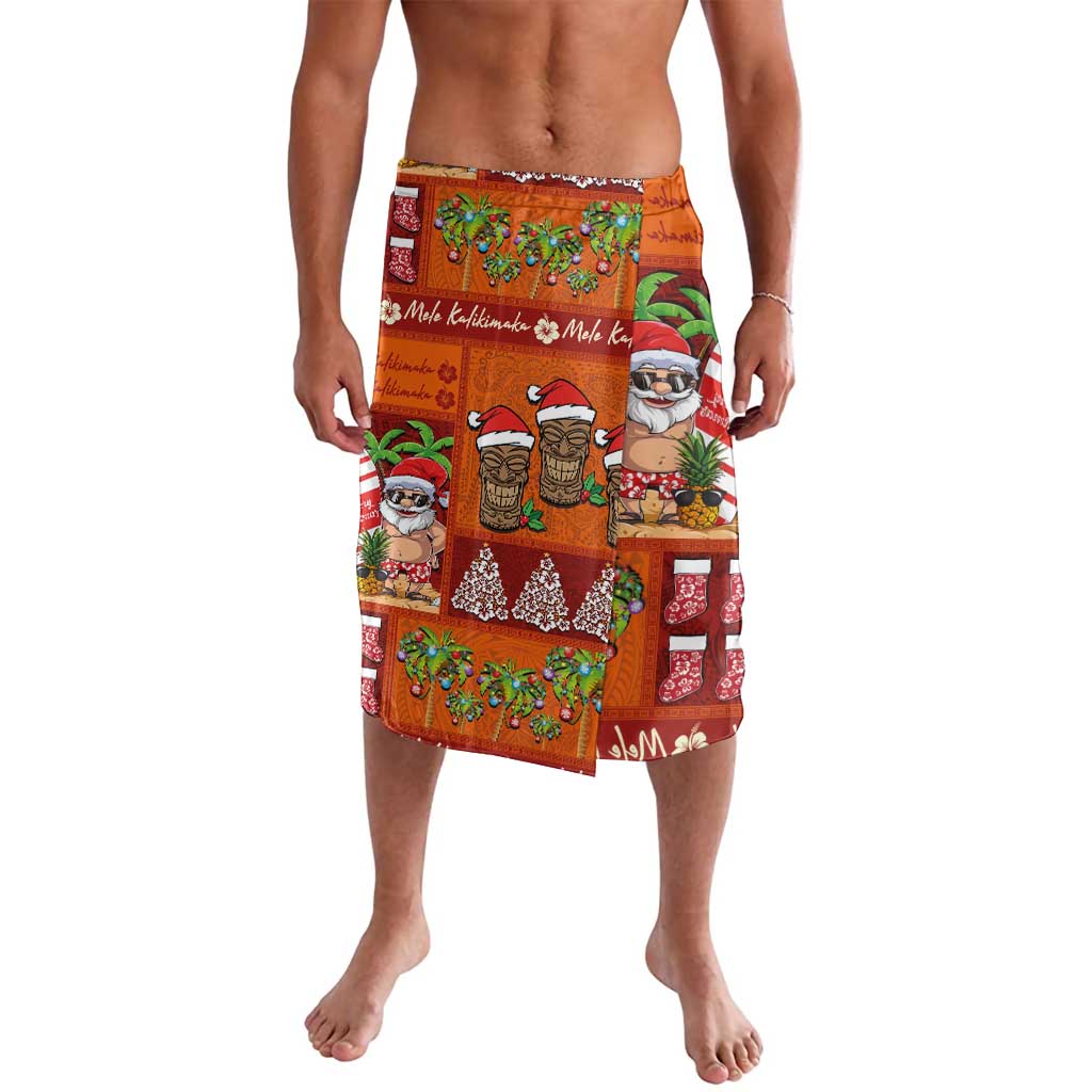 Hawaiian Christmas Lavalava - Mele Kalikimaka Island Holiday Vibes - Red Orange