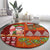 Hawaiian Christmas Round Carpet - Mele Kalikimaka Island Holiday Vibes - Red Orange