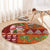 Hawaiian Christmas Round Carpet - Mele Kalikimaka Island Holiday Vibes - Red Orange