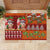 Hawaiian Christmas Rubber Doormat - Mele Kalikimaka Island Holiday Vibes - Red Orange