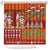 Hawaiian Christmas Shower Curtain - Mele Kalikimaka Island Holiday Vibes - Red Orange