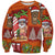 Hawaiian Christmas Sweatshirt - Mele Kalikimaka Island Holiday Vibes - Red Orange