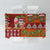 Hawaiian Christmas Tablecloth - Mele Kalikimaka Island Holiday Vibes - Red Orange