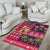 Hawaiian Christmas Area Rug - Mele Kalikimaka Island Holiday Vibes - Pink Purple