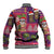 Hawaiian Christmas Baseball Jacket - Mele Kalikimaka Island Holiday Vibes - Pink Purple