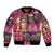 Hawaiian Christmas Bomber Jacket - Mele Kalikimaka Island Holiday Vibes - Pink Purple