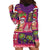 Hawaiian Christmas Hoodie Dress - Mele Kalikimaka Island Holiday Vibes - Pink Purple