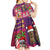 Hawaiian Christmas Kid Short Sleeve Dress - Mele Kalikimaka Island Holiday Vibes - Pink Purple