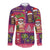 Hawaiian Christmas Long Sleeve Button Shirt - Mele Kalikimaka Island Holiday Vibes - Pink Purple