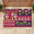 Hawaiian Christmas Rubber Doormat - Mele Kalikimaka Island Holiday Vibes - Pink Purple