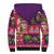 Hawaiian Christmas Sherpa Hoodie - Mele Kalikimaka Island Holiday Vibes - Pink Purple